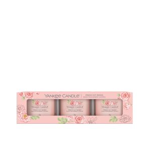 YANKEE CANDLE FRESH CUT ROSES SIGNATURE FILLED VOTIVE 3-PACK GIFT SET