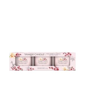 YANKEE CANDLE PINK CHERRY & VANILLA SIGNATURE FILLED VOTIVE 3-PACK GIFT SET