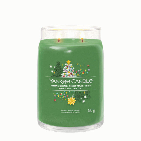 YANKEE CANDLE SHIMMERING CHRISTMAS TREE SIGNATURE 2-WICK LARGE JAR