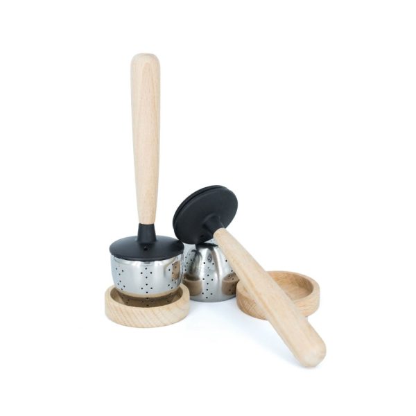 ARELO - ACCESSOIRES - THEEZEEFJE MET HOUTEN HANDVAT EN UITLEKSCHAALTJE