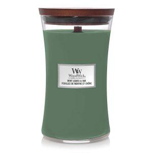 WOODWICK MINT LEAVES AND OAK LARGE CANDLE