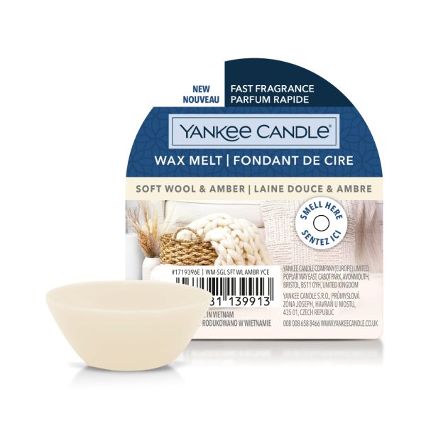 YANKEE CANDLE SOFT WOOL & AMBER WAX MELT