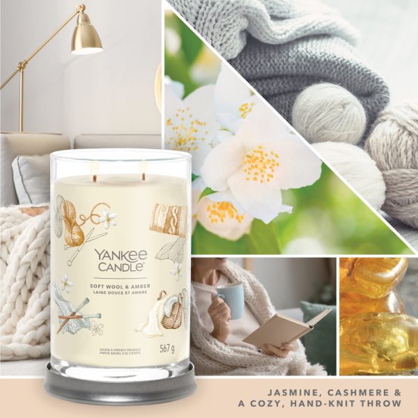 YANKEE CANDLE SOFT WOOL & AMBER SIGNATURE 2-WICK LARGE TUMBLER