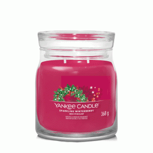 YANKEE CANDLE SPARKLING WINTERBERRY SIGNATURE 2-WICK MEDIUM JAR