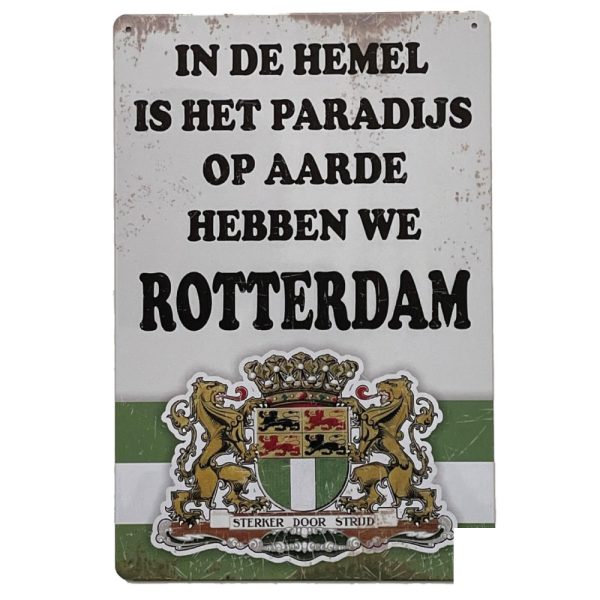 ROTTERDAM METALEN WANDBORD PARADIJS