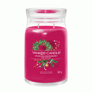 YANKEE CANDLE SPARKLING WINTERBERRY SIGNATURE 2-WICK LARGE JAR