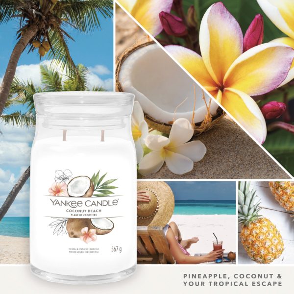 YANKEE CANDLE COCONUT BEACH SIGNATURE 2-WICK LARGE JAR