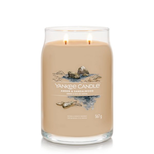 YANKEE CANDLE AMBER & SANDALWOOD SIGNATURE 2-WICK LARGE JAR