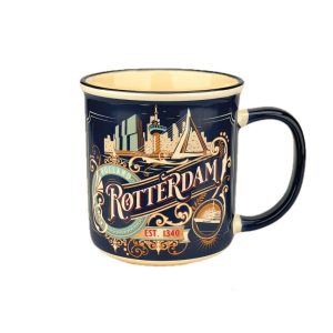 ROTTERDAM BEKER VINTAGE CITY ORNAMENT BLAUW