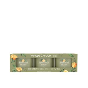 YANKEE CANDLE SAGE & CITRUS SIGNATURE FILLED VOTIVE 3-PACK GIFT SET