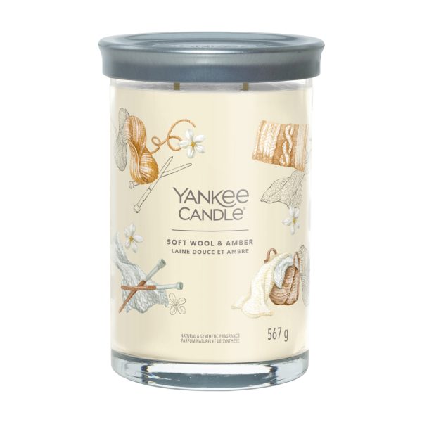 YANKEE CANDLE SOFT WOOL & AMBER SIGNATURE 2-WICK LARGE TUMBLER