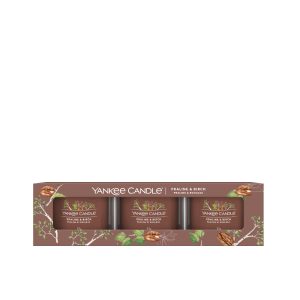 YANKEE CANDLE PRALINE & BIRCH SIGNATURE FILLED VOTIVE 3-PACK GIFT SET