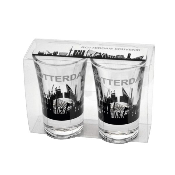 ROTTERDAM SOUVENIERS SHOTGLAASJES SET A 2 STUKS