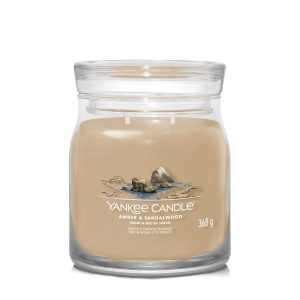 YANKEE CANDLE AMBER & SANDALWOOD SIGNATURE 2-WICK MEDIUM JAR