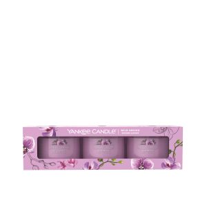 YANKEE CANDLE WILD ORCHID SIGNATURE FILLED VOTIVE 3-PACK GIFT SET