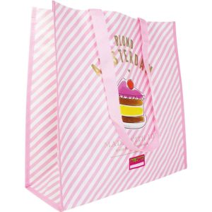 BLOND AMSTERDAM BIG SHOPPER 38CM X 38CM PINK STRIPE EVEN BIJKLETSEN