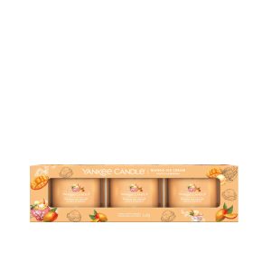 YANKEE CANDLE MANGO ICE CREAM SIGNATURE FILLED VOTIVE 3-PACK GIFT SET