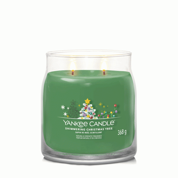 YANKEE CANDLE SHIMMERING CHRISTMAS TREE SIGNATURE 2-WICK MEDIUM JAR