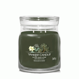 YANKEE CANDLE SILVER SAGE & PINE SIGNATURE 2-WICK MEDIUM JAR