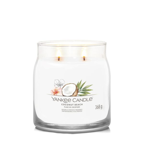 YANKEE CANDLE COCONUT BEACH SIGNATURE 2-WICK MEDIUM JAR