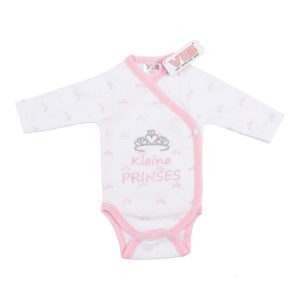 VIB ROMPERTJE WIT/ROZE ALL OVER PRINT KLEINE PRINSES