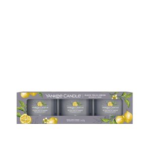 YANKEE CANDLE BLACK TEA & LEMON SIGNATURE FILLED VOTIVE 3-PACK GIFT SET