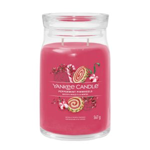 YANKEE CANDLE PEPPERMINT PINWEELS SIGNATURE LARGE JAR