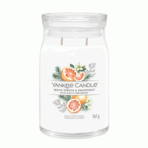 YANKEE CANDLE WHITE SPRUCE & GRAPEFRUIT SIGNATURE 2-WICK LARGE JAR