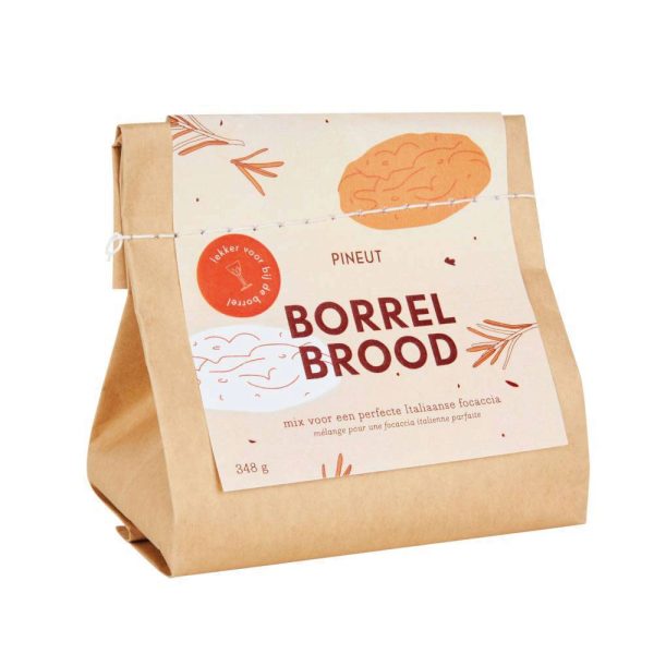 PINEUT - BORRELBROOD - ITALIAANSE FOCACCIA - ZAK 348 GRAM