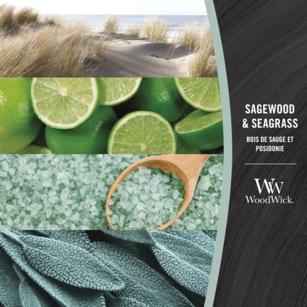 WOODWICK SAGEWOOD & SEAGRASS ELLIPSE CANDLE