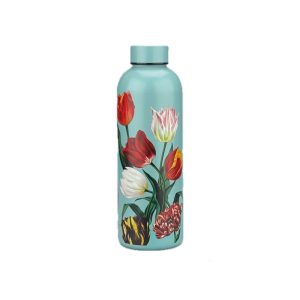 HOLLAND DRINKFLES - PRETTY TULIPS - GROEN