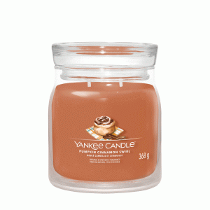 YANKEE CANDLE PUMPKIN CINNAMON SWIRL SIGNATURE 2-WICK MEDIUM JAR