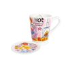 BLOND AMSTERDAM BEKER XL 0.5L MAZAGRAN HOT CHOCOLATE ROZE + PETIT FOUR BORDJE Ø12CM